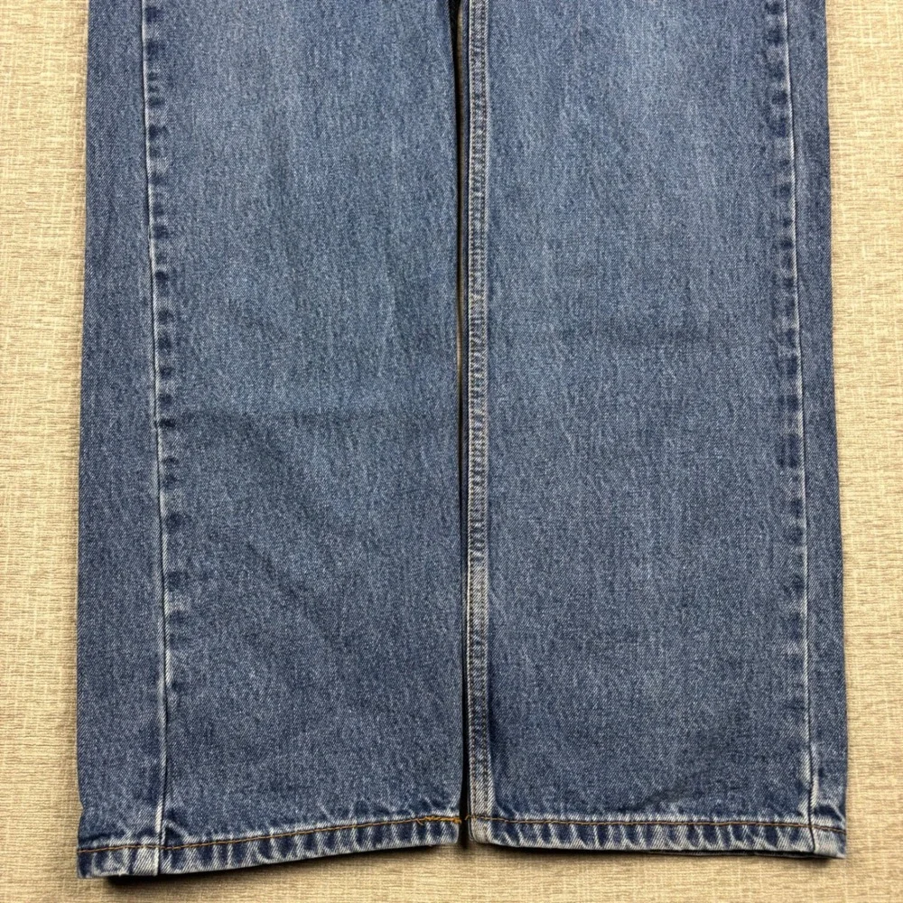 Levis 505 Mens 38x34 Jeans Medium Blue Washed Denim Workwear Fade